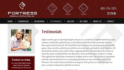 Fortress General Contracting website