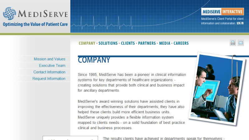 MediServe website redesign